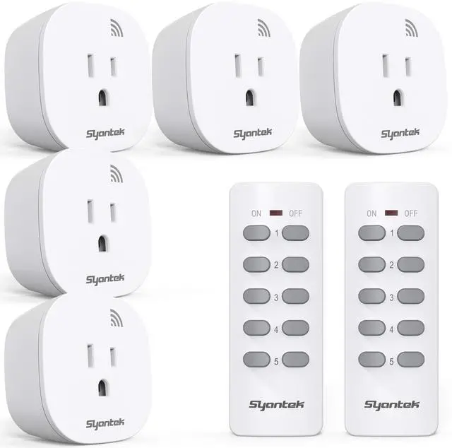 Alt view image 8 of 14 - Remote Control Outlet Wireless Light Switch for Household Appliances, Expandable Remote Light Switch Kit, Up to 100 ft Range, FCC Certified, ETL Listed, White (5 Outlets + 2 Remotes)