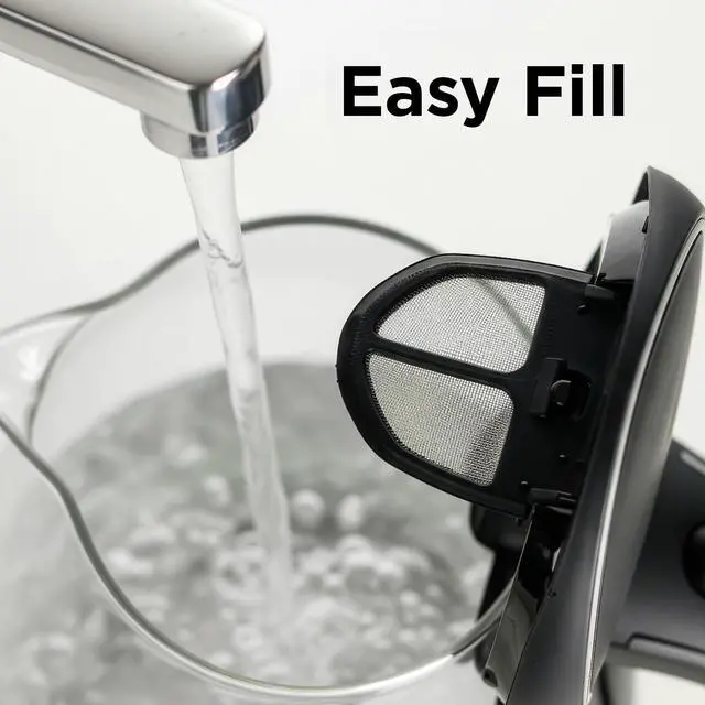 Alt view image 13 of 14 - Electric Kettle, 1.5L Borosilicate Glass Countertop Water Heater and Boiler for Coffee or Tea, BPA-Free, Auto Shut-Off, Boil-Dry Protection, Removable and Washable Spout Filter, Black KG83B