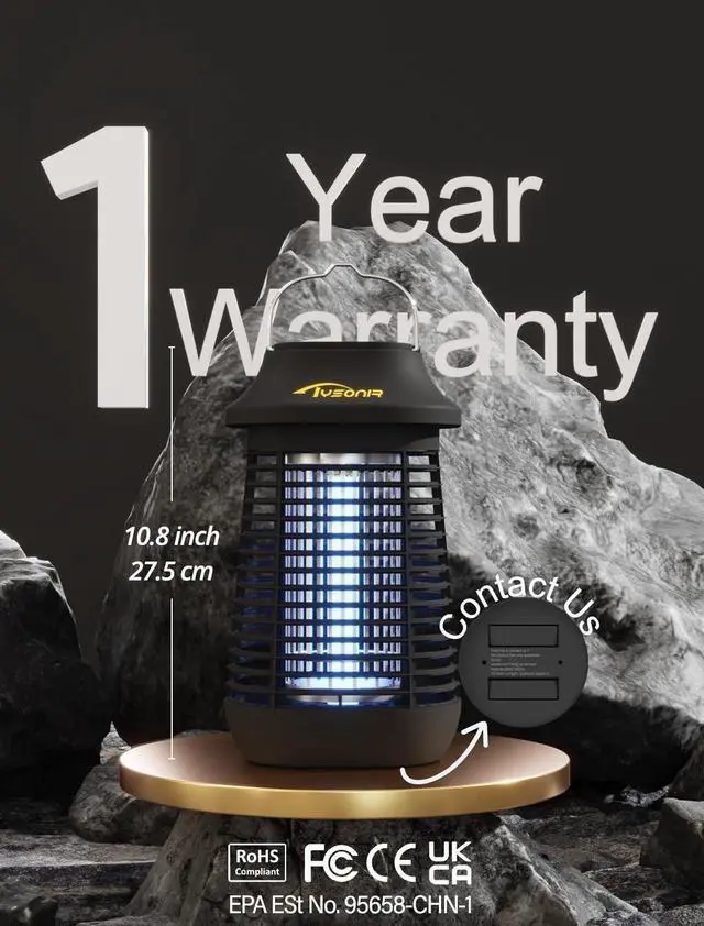 Alt view image 10 of 14 - Bug Zapper 4200V for Outdoor and Indoor, 9.84 Ft Power Cord with Switch, Waterproof Electric Mosquito Zappers(3rd Generation), Mosquito lamp, Electronic Bug Zapper Light Bulb