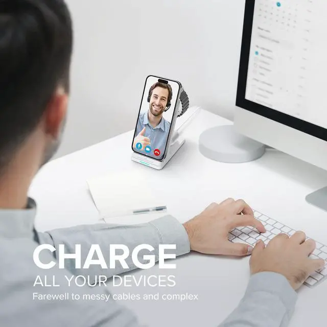 Alt view image 8 of 12 - Wireless Charging Station, 3 in 1 Fast Wireless Charger Stand for Multiple Devices Apple Watch Ultra Series 11 10 9 8 7 6 SE 5 4 3 2, iPhone 17 16 15 14 13 12 11 Pro Max/Plus/Air/X/XS/XR/SE, Airpods