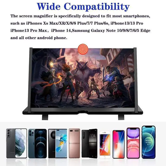 Alt view image 10 of 14 - 18" Screen Magnifier for Cell Phone, Mobile Phone 3D HD Magnifying Projector Screen Enlarger for Movies, Videos and Gaming, Foldable Phone Stand with Screen Amplifier,Gifts for Mom Dad