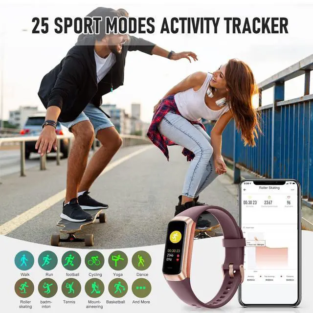 Alt view image 10 of 12 - Fitness Tracker, Fitness Watch with 24/7 Heart Rate Blood Oxygen Sleep Monitor, 1.10" AMOLED HD Touch Color Screen Step Counter, Activity Trackers Pedometer Health Smart Watch for Women Men