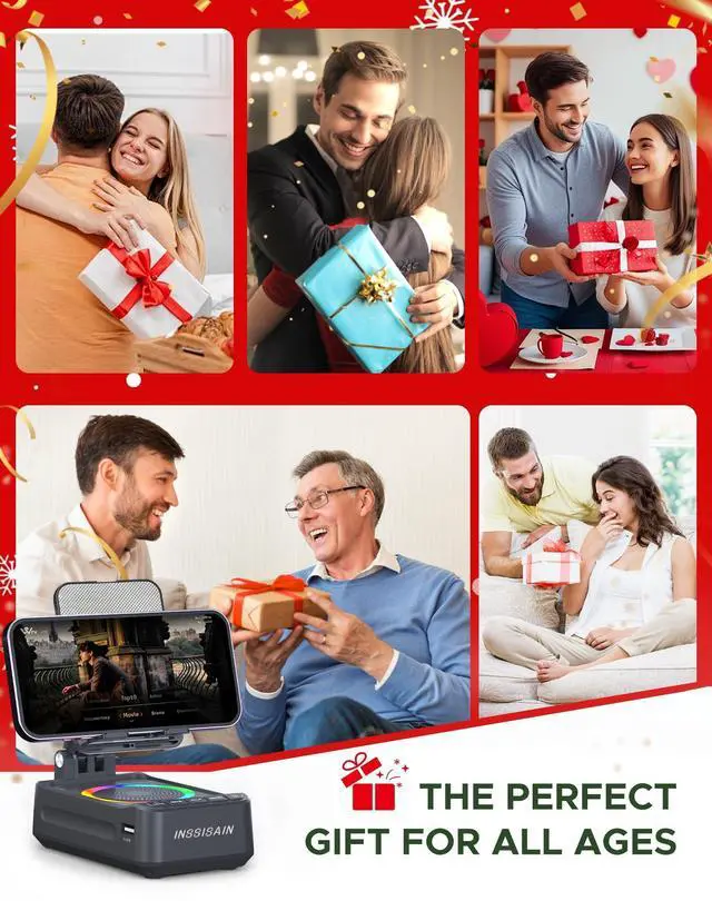 Alt view image 9 of 14 - Gifts for Him Dad Men Mother's&Father's Day, Birthday Ideas for Men Women, Cell Phone Stand with Wireless Bluetooth Speaker with Wireless Induction Audio & Colorful Led Light