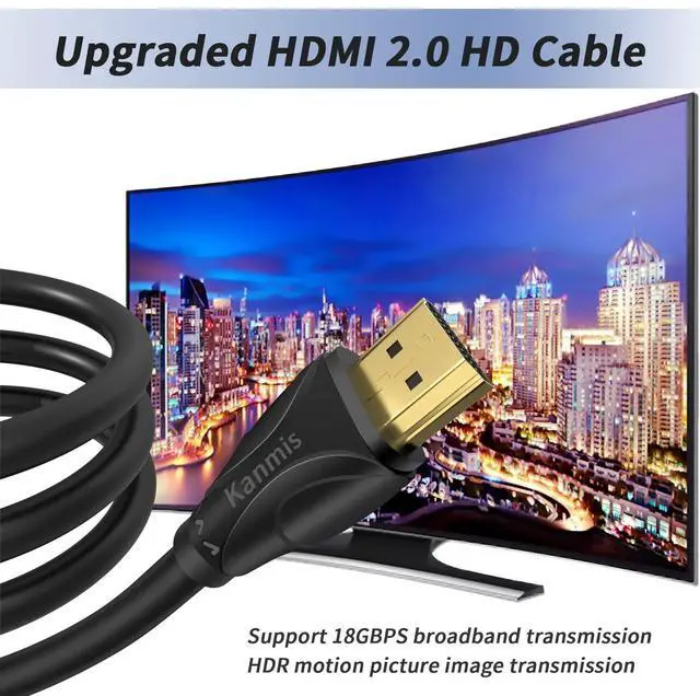 Alt view image 10 of 14 - 4K HDMI Cable 75ft, High Speed Hdmi Cables (HDMI2.0,18Gbps,1080P)-Ethernet Audio Return Video 4K HDMI Cable, Ultra High Speed Gold Plated Connectors, Compatible with Playstation Arc PS3 PS4 PC HDTV