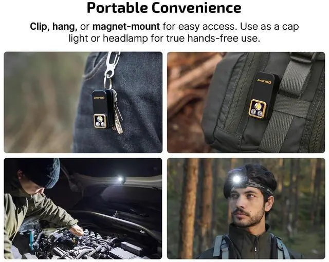 Alt view image 12 of 14 - Pro S EDC Flashlight Clip-on Light, 600 Lumens Type-C Rechargeable with White LED, UV and RGB, Magnetic Flash Lights for Working, Signaling, Inspection and Outdoor Use (Black)