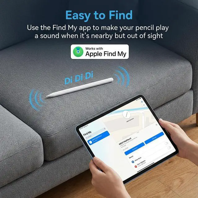 Alt view image 9 of 14 - Findmy Stylus Pen for Apple iPad 2018-2026, iPad Pencil for iPad A16 10th/9th/8th/7th/6th Gen, iPad Air 11/13 M2/M3/5/4/3, Pro 11/12.9/13 M4, Mini 5/6/A17 Pro Digital Pen (No Wireless Charging)