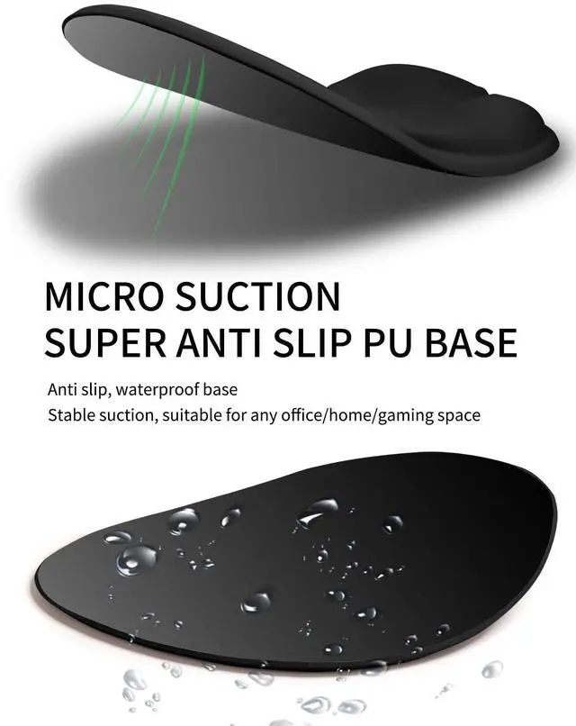 Alt view image 12 of 12 - Palm-Rest and Wrist-Hugging Mouse Pad Wrist Rest, Ergonomic Wrist Support with Curve Fitting Cushioned Memory Foam for Carpal Tunnel Pain Relief, 9.9 x 8.3 Inch, Dark Night Black