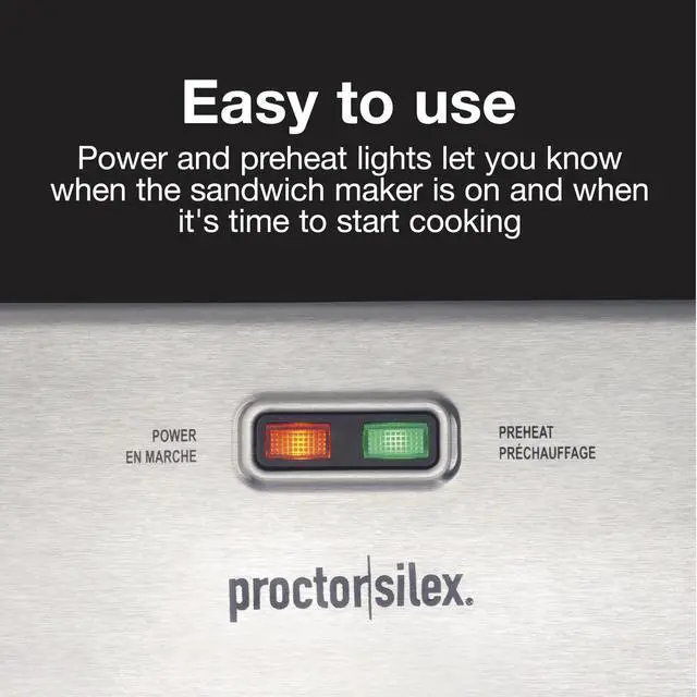 Alt view image 13 of 14 - Deluxe Hot Sandwich Maker With Easy-Clean Durable PFAS-Free Nonstick Ceramic Plates, Fits up to 2 Grilled Cheese, Ruebens, Tortas or Subs, Stainless Steel (25415MN)