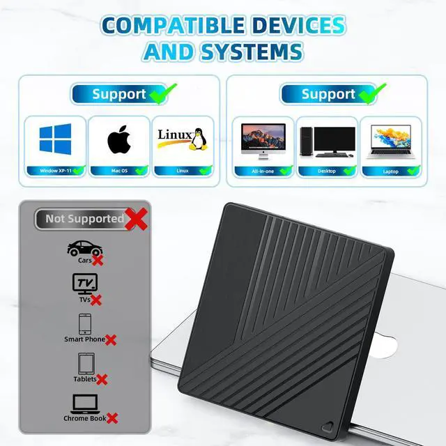 Alt view image 12 of 14 - Ultra-Portable 5-in-1 External Blu-ray Drive: USB 3.0 & USB-C DVD/CD Burner, BD Reader No BD Burning with Dual USB-A Ports & SD/TF Readers Seamless Laptop/PC Compatibility for Windows, Mac, Linux
