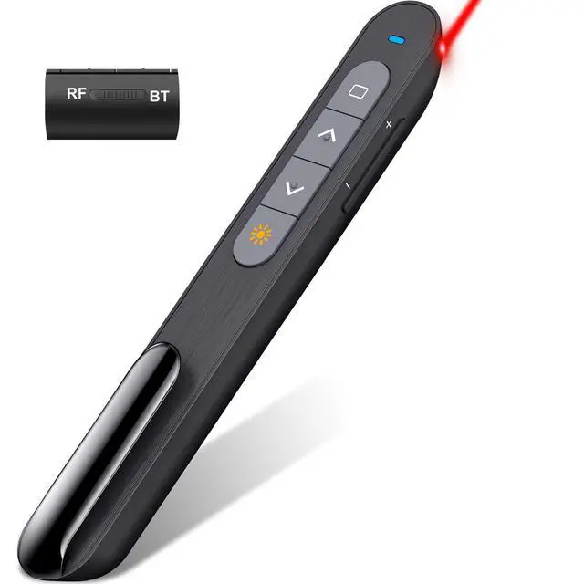 Alt view image 8 of 14 - Presentation Clicker Compatible with Bluetooth and RF 2.4GHz Dual Modes Red Light, Wireless Presenter Remote Control for Powerpoint Presentations Pointer Slide Clicker for Mac Computer Powered by AAA