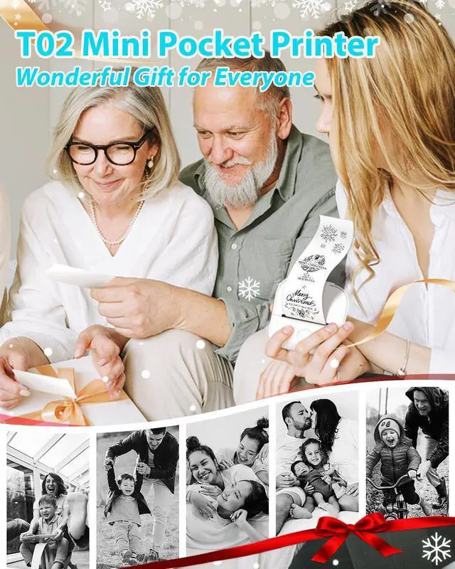 Alt view image 9 of 12 - T02 Sticker Printer- Mini Printer Sticker Maker, Print Pods Inkless Machine, Bluetooth Thermal Pocket Maker for Study Notes, Photos, DIY Printing, with 3 Rolls Paper, White