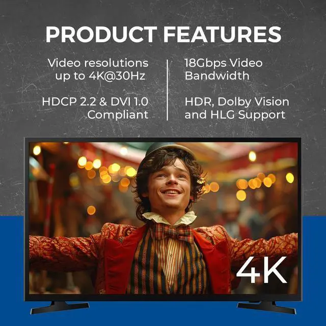 Alt view image 13 of 14 - HDMI Splitter 1 in 2 Out - For TV Mirror Only - Not for Multi Monitors, No HDCP bypass, USB Powered, No Adapter Included,1080P@60Hz & 4K@30Hz Resolutions HDMI Splitter (HD-102)