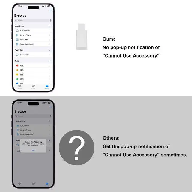 Alt view image 13 of 14 - SD Card Reader for iPhone, Memory Card Reader with USB Camera Adapter Plug and Play Trail Game Camera Viewer Supports SD and TF Card MicroSD Card Adapter for iPad No App Required