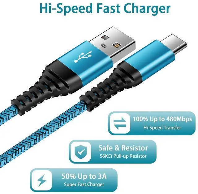 Alt view image 11 of 14 - C Charger Cord Fast Charging USB Type C Cable Android Charger Cables 6FT 2Pack for Samsung Galaxy S26 S25 S24 S23 S22 S21 S20 Ultra S20+ Note 20 10 S10 S9 Plus A12 A11 A52 Google Pixel 6 5 4 4a 3a XL