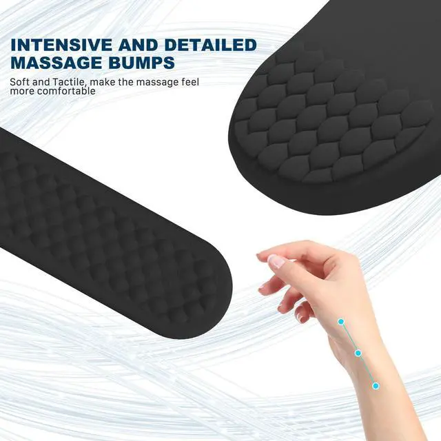 Alt view image 8 of 12 - Ergonomic Mouse Pad and Keyboard Wrist Rest with Massage Design, Space-Saving Mouse Pad Wrist Support, Memory Foam Wrist Rest with Non-Slip PU Base for Computer Desk, Black