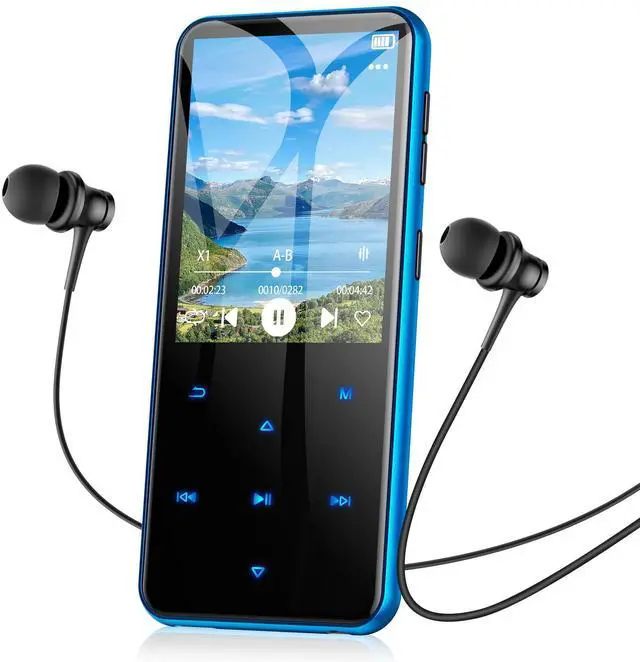 Alt view image 8 of 14 - 64GB MP3 Player with Bluetooth, M3 2.4 inch Music Player with Speaker and FM Radio, Touch Buttons, Supports Up to 128GB(Blue)