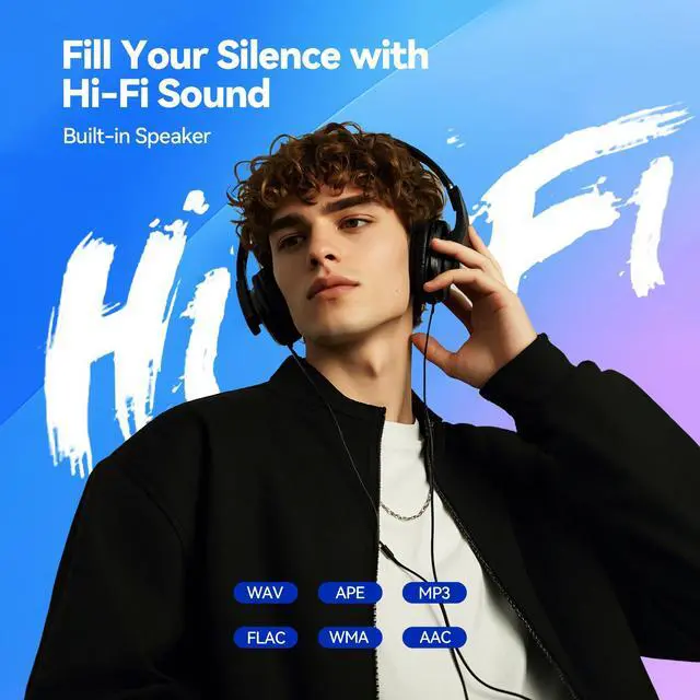 Alt view image 11 of 14 - 64GB MP3 Player with Bluetooth, M3 2.4 inch Music Player with Speaker and FM Radio, Touch Buttons, Supports Up to 128GB(Blue)