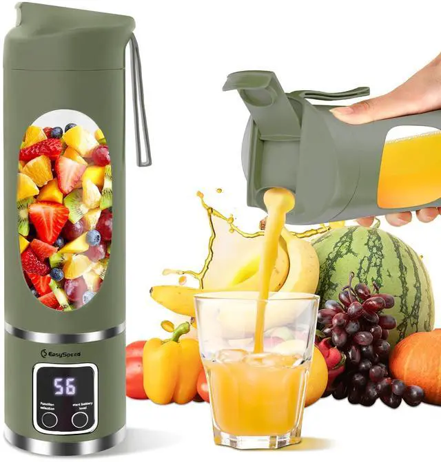 Alt view image 8 of 14 - Portable Blender Electric USB-C, 500ML Personal Juicer for Shakes and Smoothies, 12 Blades, 1500mAh Rechargeable, BPA Free, 18oz Small Blender with Leakproof Lid & Sip Spout, Mixing, Compact