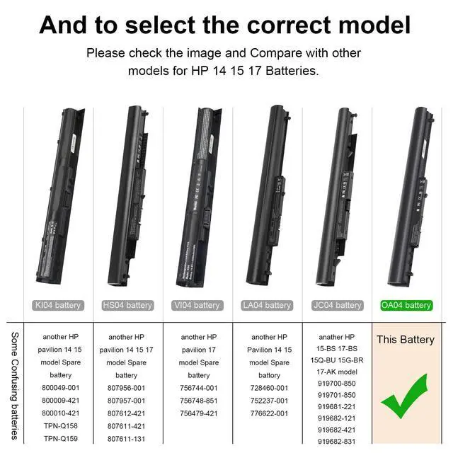 Alt view image 13 of 14 - 38Wh Spare 746641-001 Laptop Battery for HP OA04 OA03 740715-001 746458-421 751906-541 HSTNN-LB5Y HSTNN-LB5S OA04041 J1U99AA HSTNN-PB5Y TPN-F113 TPN-F115