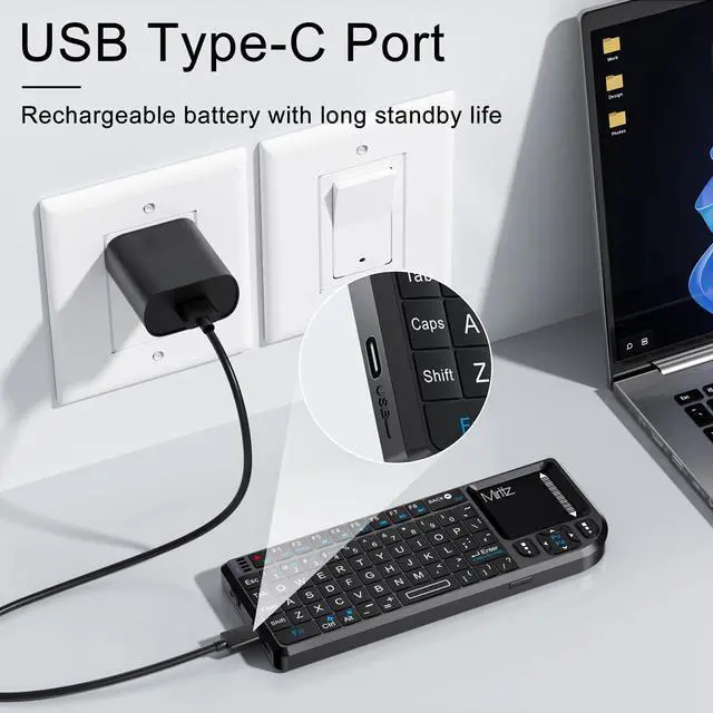 Alt view image 13 of 14 - Mini Wireless Keyboard, 2.4G/Bluetooth 5.1 Dual Mode Rechargeable Portable for Steam Deck, Fire TV Stick, Raspberry Pi, Field Service, IT Technicians.