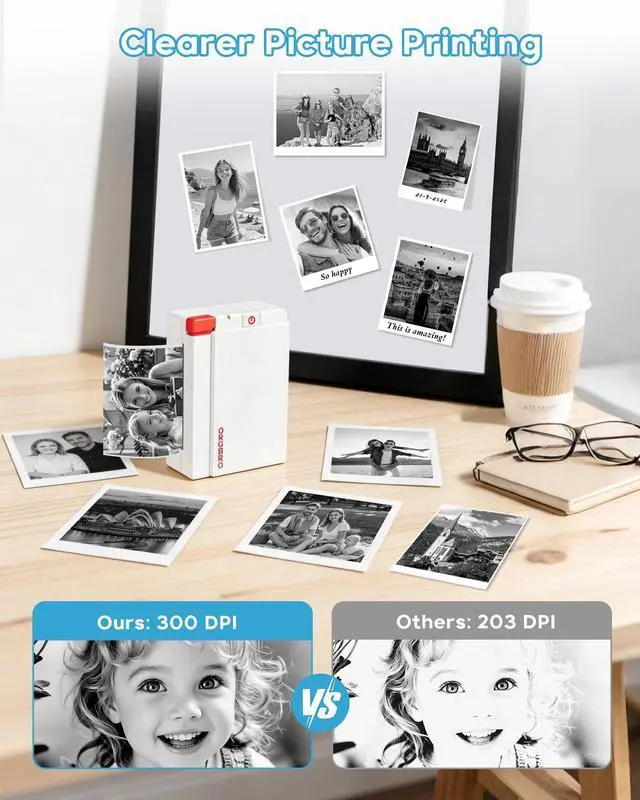 Alt view image 13 of 14 - Sticker Printer Machine, X3 Mini Printer Print Pods Portable Thermal Inkless Sticker Maker, 2-3 Inch 300 DPI Bluetooth Pocket Printers for Smartphones, Notes, Journal, Photos, DIY, Kids Gift