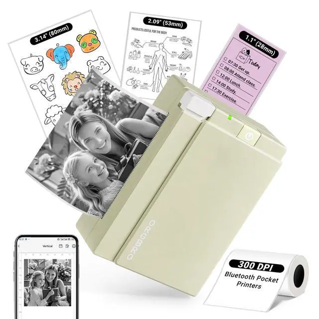 Alt view image 8 of 14 - Sticker Printer Machine, X3 Mini Printer Print Pods Portable Thermal Inkless Sticker Maker, 2-3 Inch 300 DPI Bluetooth Pocket Printers for Smartphones, Notes, Journal, Photos, DIY, Kids Gift