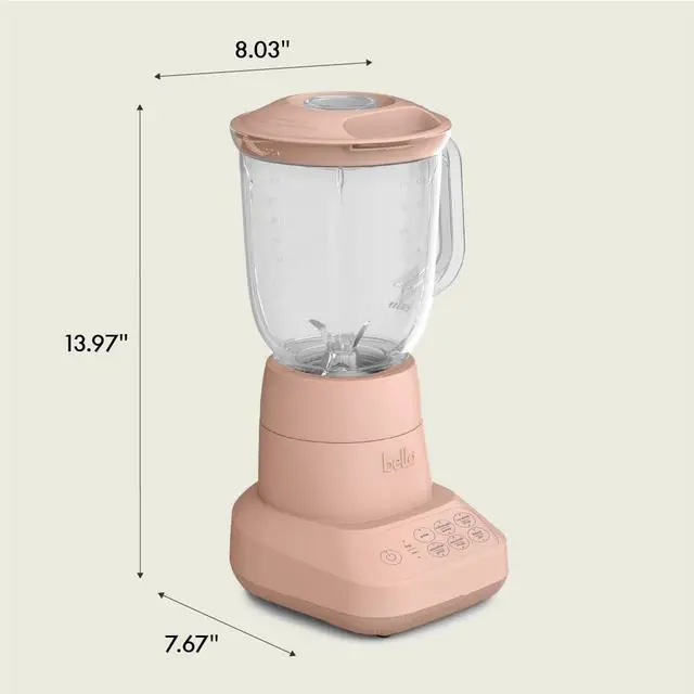 Alt view image 13 of 14 - 10 Speed Countertop Blender, Juicer & Smoothie Maker, Fits-anywhere Kitchenware, Slim Flip & Store Design, Dishwasher Safe 48oz Capacity Pitcher & Lid, Stainless Steel Blade, 450 Watt, Blossom