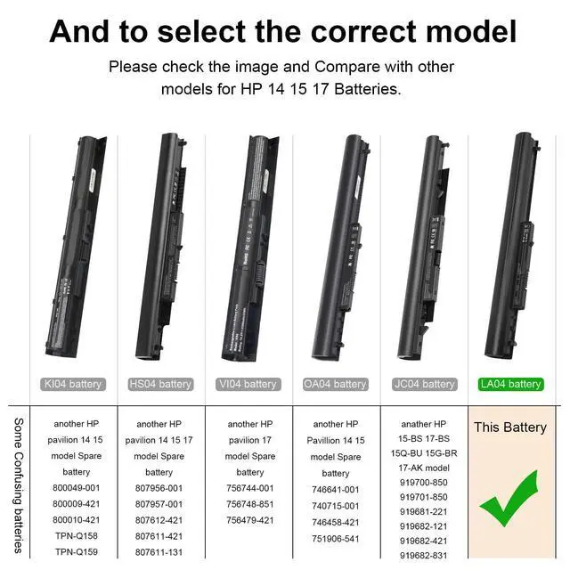 Alt view image 8 of 12 - 776622-001 Battery for HP 15-f272wm LA04 15-f233wm 15-f271wm 15-f211wm 15-f039wm 15-f010wm 15-f009wm 15-f010dx 15-f033wm 15-f305dx 15-f111dx 15-f162dx 15-n210dx 15-f023wm 15-f024wm 15-f100dx 15-f337wm