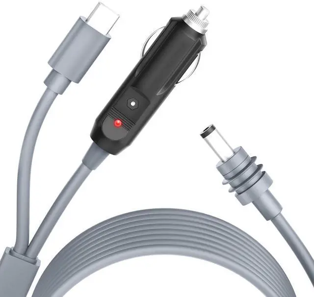 Alt view image 7 of 12 - 2 in 1 Starlink Mini Cable USB C/Cigarette Lighter to DC Power Cable for Starlink Mini Accessories 10FT 100W Starlink Mini Power Cord Cigarette/Type-C to DC Power Cord 5.5 * 2.1mm Waterproof 18AWG 3M