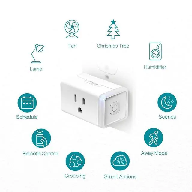 Alt view image 9 of 14 - Plug HS103P4, Smart Home Wi-Fi Outlet Works with Alexa, Echo, Google Home & IFTTT, No Hub Required, Remote Control, 15 Amp, UL Certified, 4-Pack, White