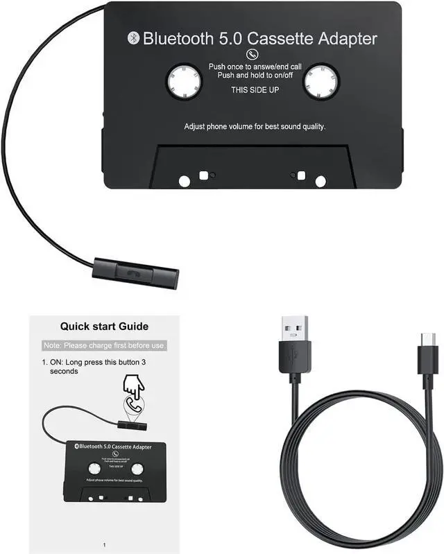 Alt view image 11 of 11 - Audio Cassette Aux Adapter, Bluetooth 5.0 Cassette Receiver,Cassette Tape to Aux Adapter,Tape Audio Adapter, Tape Desk Player for Listening Mobile Phone Music and Car Voice,Hands Free