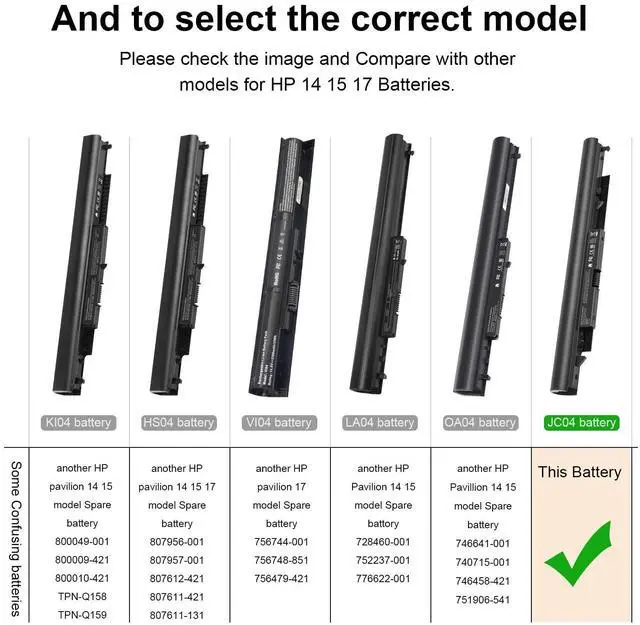 Alt view image 9 of 14 - 919700-850 Laptop Battery for HP Spare 919681-221 919682-121 919682-421 919682-831 919701-850 JC03 JC04 15-BS000 15-BW000 15-bs0xx 15-BS113DX 15-BS013DX 15-BS015DX 15-BS115DX 15-BS060WM 15-BS070WM
