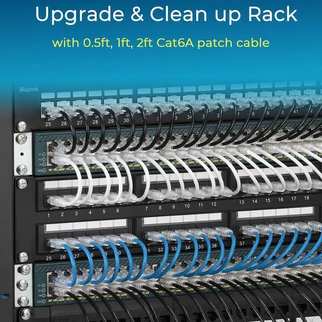 Alt view image 14 of 14 - Patch Cables Cat6/ Cat6a 3ft (24 Pack) Slim, Cat6a Ethernet Patch Cable 10G Support, Snagless Cat 6 Patch Cable for Patch Panel to Switch, Flexiable Cat6 Ethernet Cable Black