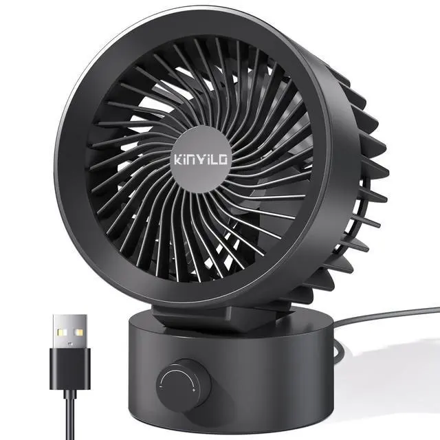 Alt view image 8 of 13 - USB Desk Fan Small Quiet, Stepless Speed Flexible Adjust Mini Fans for Home Office Dorm Desktop, Portable Travel Fan Personal Cooling, Plug In USB Powered, Black