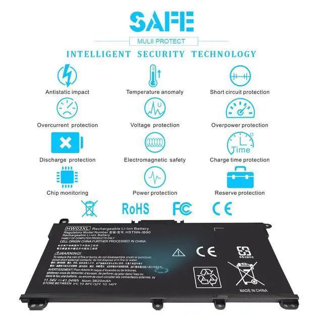 Alt view image 12 of 12 - HW03XL L97300-005 Laptop Battery for HP Pavilion 15-EG 15-EH 17-CN 17-CP 15-eg0xxx 15-eg0073cl 15-eg0053cl 15-eg1053cl 15t-eg000 15-eh1xxx 17-cn0xxx 17-cn2063cl 17-cp0xxx 17-cp0700dx HW03041xl-pl
