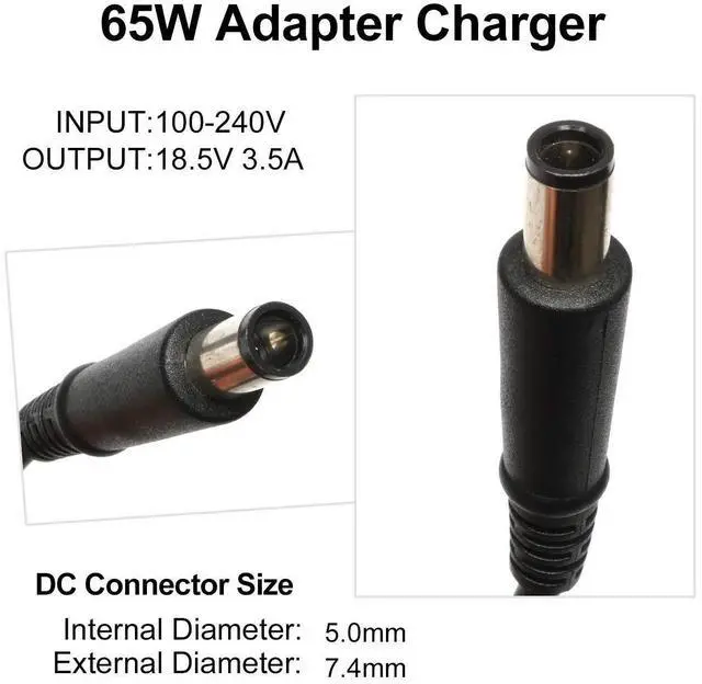 Alt view image 9 of 13 - 65W Laptop Charger Compatible with HP EliteBook Folio 840 450 9480m 9470m ProBook 430 G1 G2 440 455 645 650 255 EliteBook Revolve 810 G1 G2 820 G1 725 G2 745 G2 Upgrade 18.5V 3.5A Power Adapter