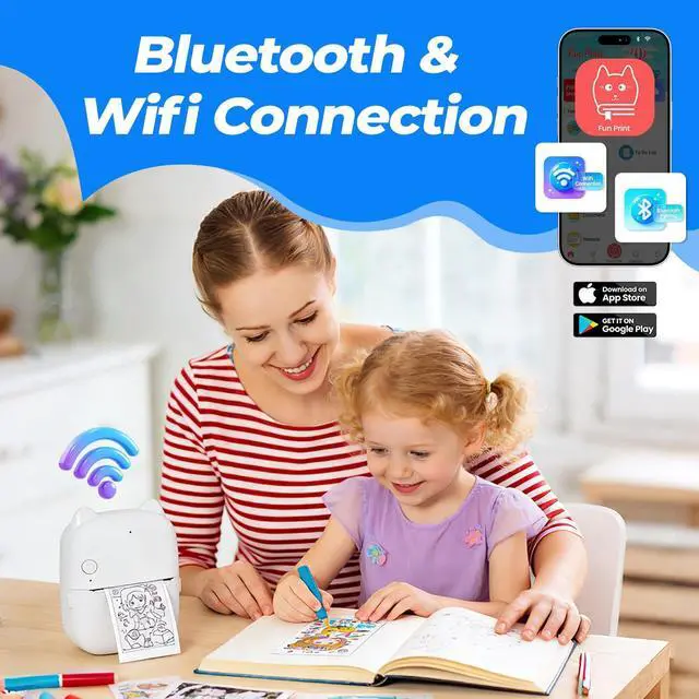 Alt view image 9 of 14 - Sticker Maker, Mini Bluetooth Thermal Printer for Journaling&Office&Study, Inkless Portable Sticker Printer, Smart Voice-to-Image Generation Printer for Scrapbooking&DIY, iphone & Android