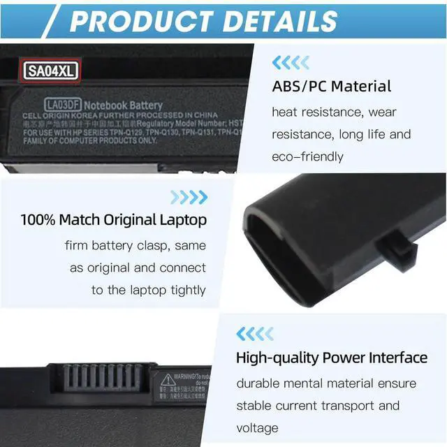 Alt view image 11 of 14 - LA03DF Battery for HP 15-F Series 776622-001 15-f272wm 15-f233wm 15-1272wm 15-f387wm 15-f222wm 15-f271wm 15-f211wm 15-f010wm 15-f215dx 15-f305dx 15-f010dx 15-f111dx 15-f162dx HSTNN-IB6R 752237-001