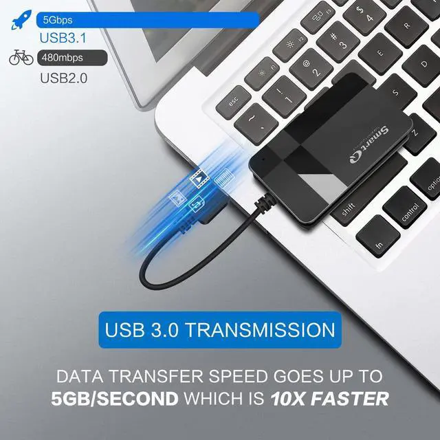 Alt view image 10 of 12 - C368 USB 3.0 Card Reader - Plug & Play, Compatible with Apple & Windows, Supports SD, Micro SD, MS, CF Cards