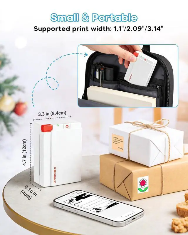 Alt view image 11 of 14 - Sticker Printer Machine, X3 Mini Printer Print Pods Portable Thermal Inkless Sticker Maker, 2-3 Inch 300 DPI Bluetooth Pocket Printers for Smartphones, Notes, Journal, Photos, DIY, Kids Gift