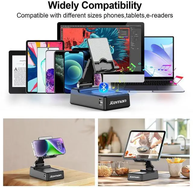 Alt view image 14 of 14 - Gifts for Men Women,Adjustable Cell Phone Stand with Bluetooth Speaker and Charging Function,Cool Tech Gadgets Gift Idea for Dad Mom Birthday
