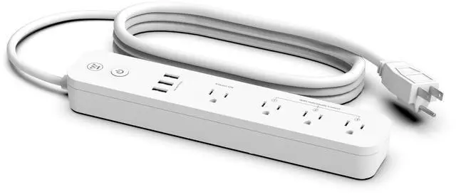 Alt view image 9 of 14 - 94012 WH-320 Wi-Fi Smart Power Strip, Compatible with Alexa, Google Home & IFTT, No Hub Required, White