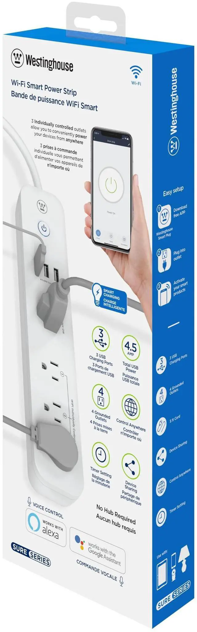 Alt view image 10 of 14 - 94012 WH-320 Wi-Fi Smart Power Strip, Compatible with Alexa, Google Home & IFTT, No Hub Required, White