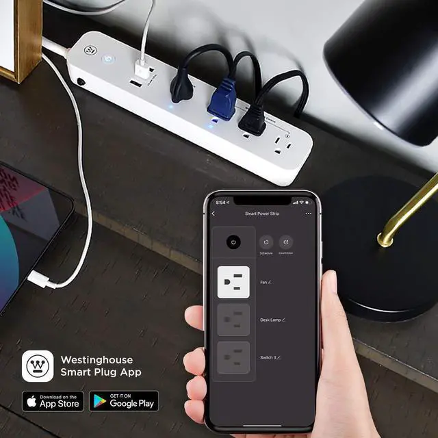 Alt view image 12 of 14 - 94012 WH-320 Wi-Fi Smart Power Strip, Compatible with Alexa, Google Home & IFTT, No Hub Required, White