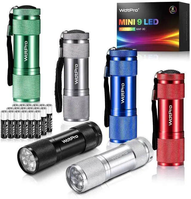 Alt view image 8 of 12 - LED Mini Flashlights, Super Bright Flashlight with Lanyard, Assorted Colors - Best Tac Torch Light for Kids, Night Reading, Power Outages, Camping(6 Pack)