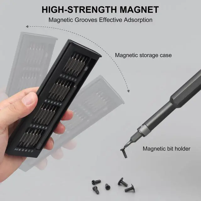 Alt view image 12 of 12 - Precision Screwdriver Set, Small Screwdriver Set with Torx, Pentalobe, Tri-wing, Mini Repair Tool Kit for PC, Laptop, MacBook, Computer, iPhone, PS5, Watch, Glasses, Electronic (49 in 1 Black)