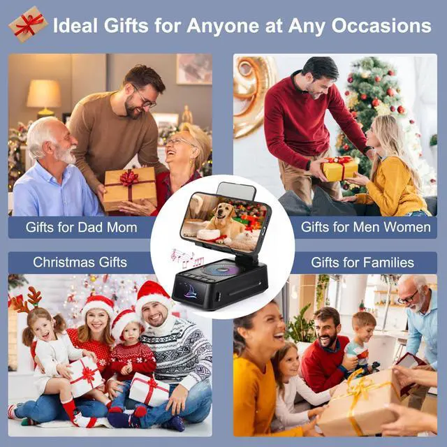 Alt view image 8 of 13 - Cell Phone Stand Bluetooth Speaker for Christmas & Everyday Use - iPhone/Android Compatible, Unique Dad/Guy Gifts