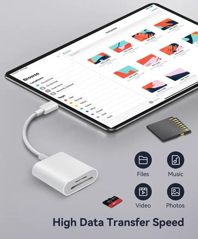 Alt view image 10 of 11 - USB C SD Card Reader, SD Card Adapter with SD MicroSD Dual Slots for iPhone 15 16 iPad Mac MacBook Laptop, USB-C/TypeC High-Speed Trail Camera Memory Card Reader, Plug & Play - 2 Slots