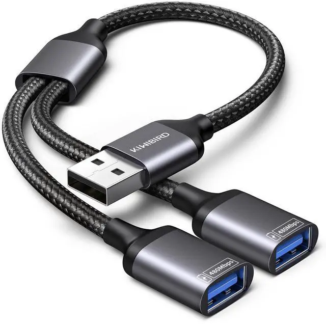 Alt view image 8 of 13 - USB Splitter 1 in 2 Out, USB Splitter Cable, Double Dual Port Adapter for Charging, Power and Data, 2 Port HUB for Laptop, PC, Smart TV, Desktop Computer, Mac, PS5, PS4, Xbox, Keyboard, Mouse