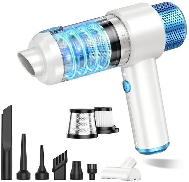 Alt view image 8 of 14 - Handheld Car Vacuum Cleaner, 16000PA Hand Held Vacuum Portable Cordless, 2 in 1 Air Duster and Vacuum Cleaner with LED Light, Multi-Nozzles, 120W High Power Mini Vacuum for Home, Pet, Office